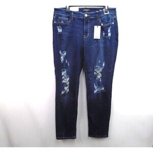 Judy Blue Splash Jeans Boyfriend Fit Women Size 15/32 (36x30) Mid-Rise NWT
